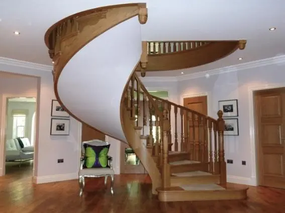luxury modern curved staircase