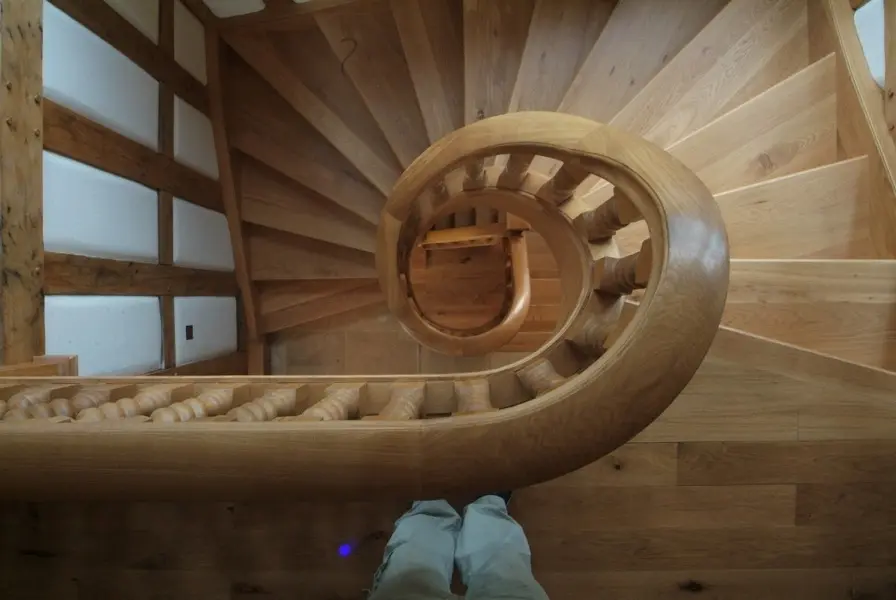 curved floating staircase
