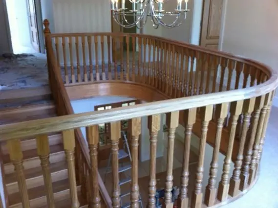 wooden curved staircase