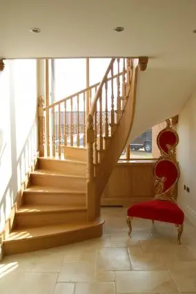 curved floating staircase