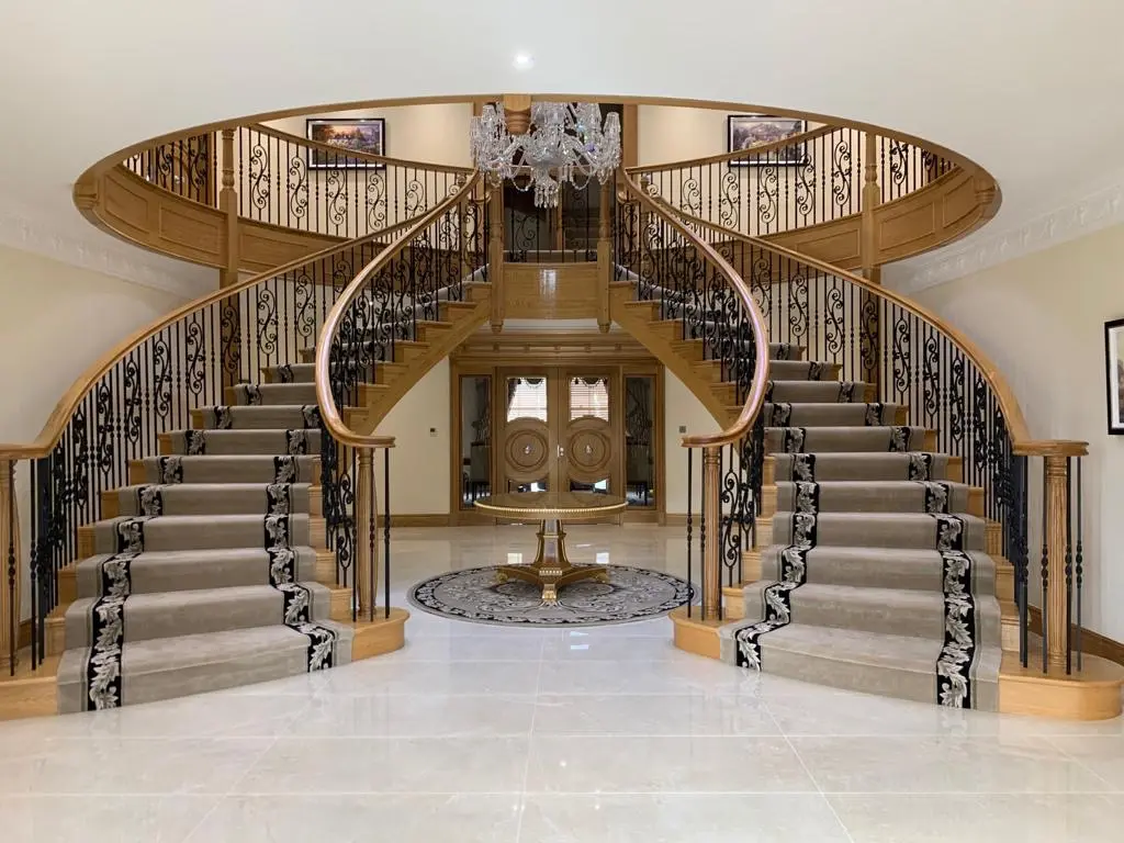 curved floating staircase