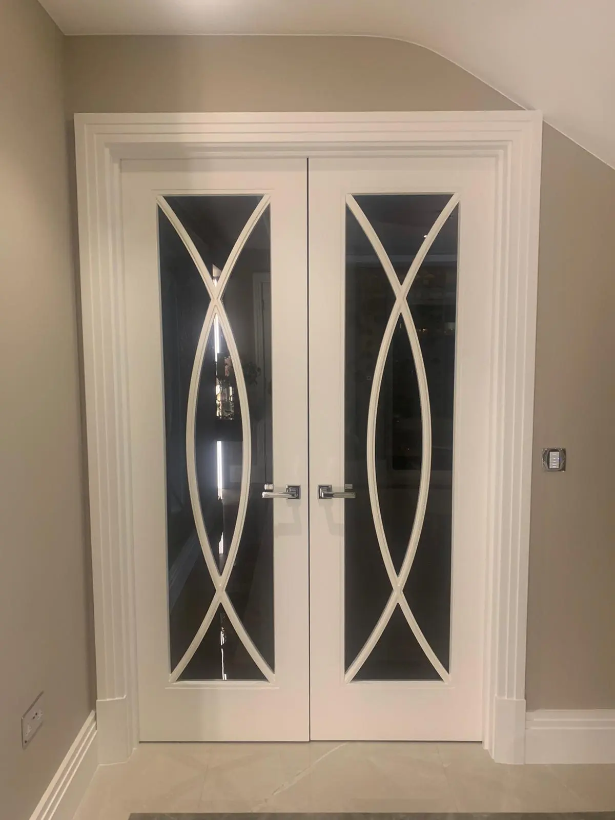 Internal glazed doors with curved glazing bars. internal oak doors