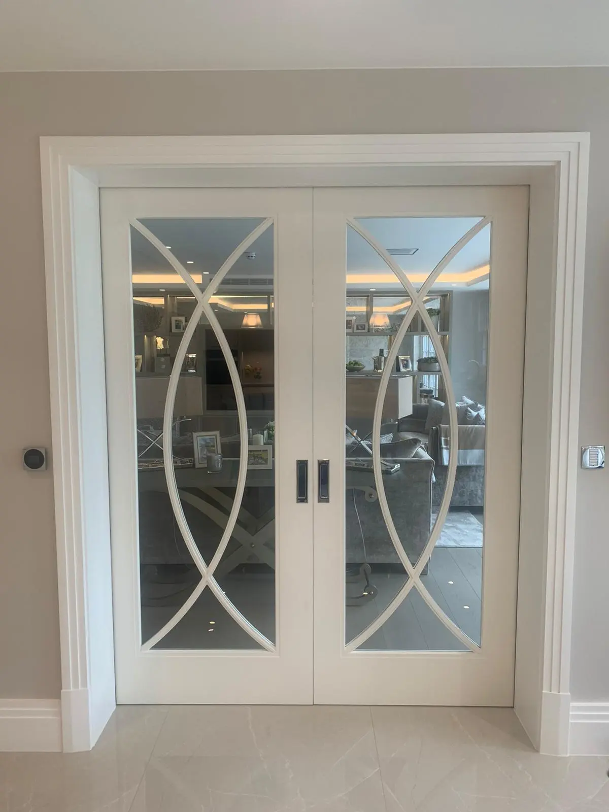 Internal glazed doors with curved glazing bars. internal doors uk