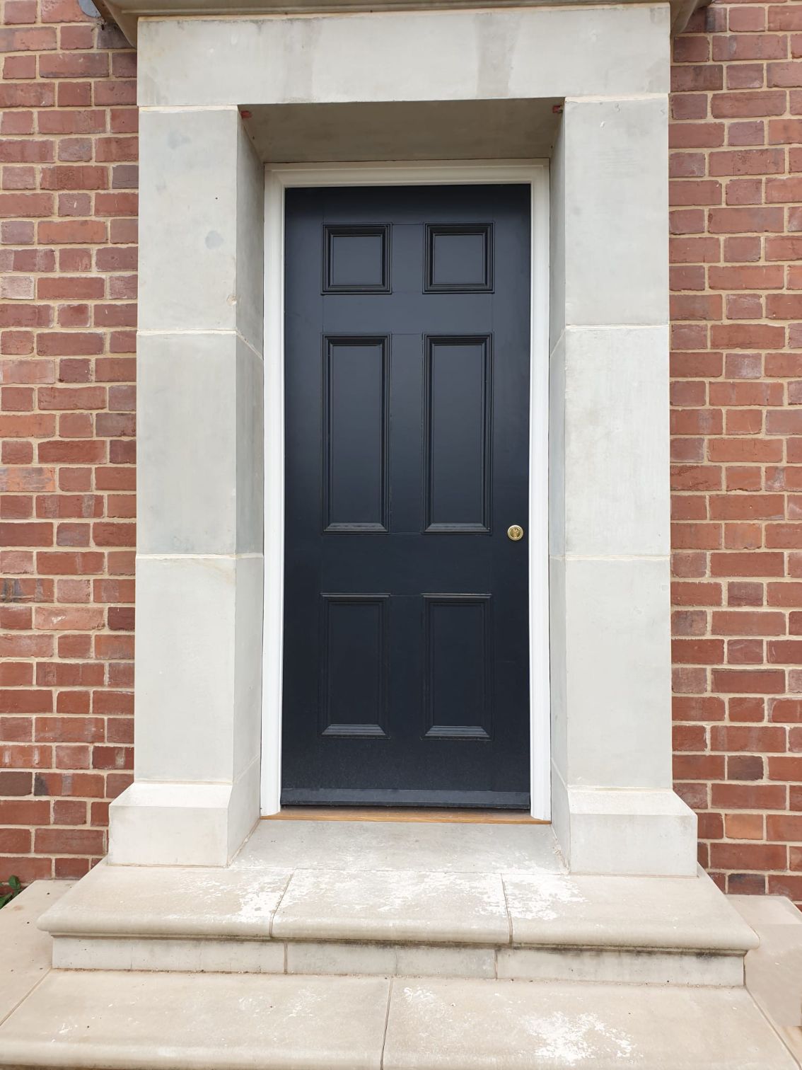 Hardwood painted bolection moulded six panel front door